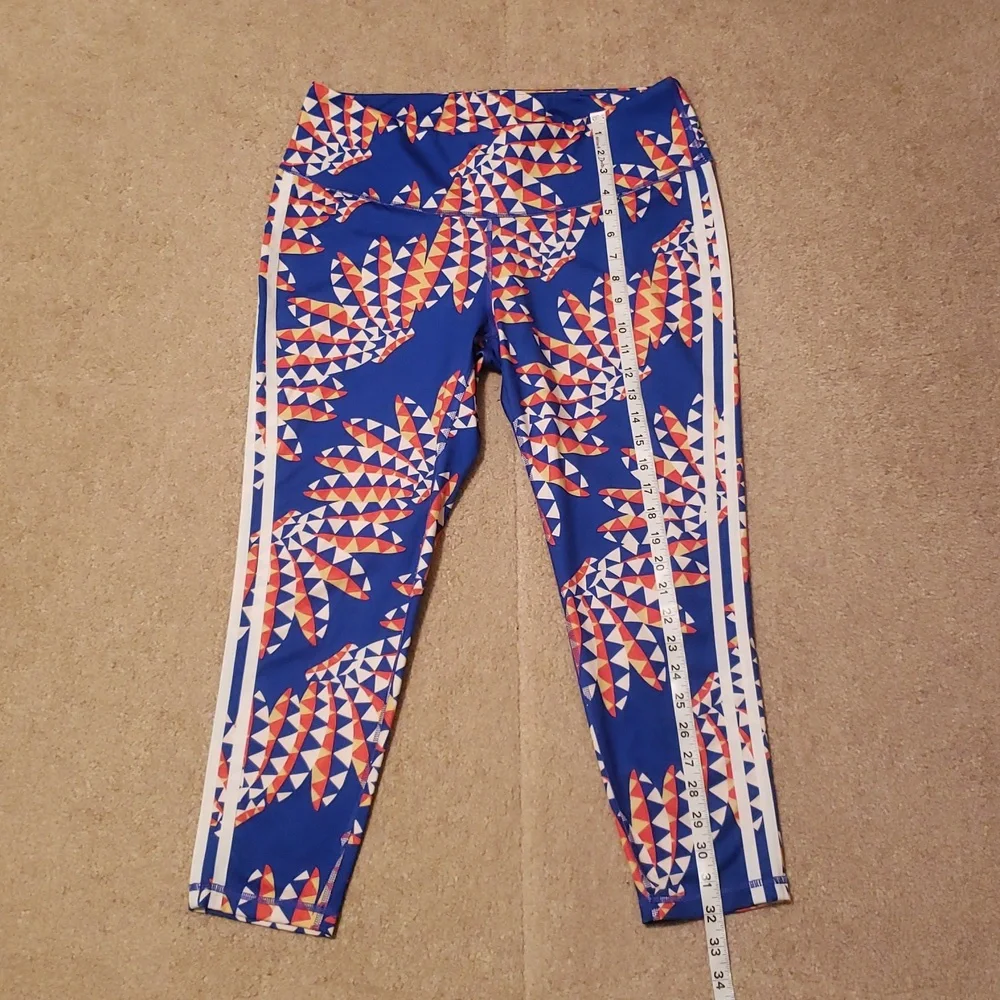 Adidas X Farm Rio Women's Psychedelic Wave Blue Leggings - Picture 8 of 11